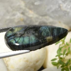 6.57캐럿 천연 멀티컬러 스펙트롤라이트, 배 모양, 21.5×11.5 mm, 불투명체