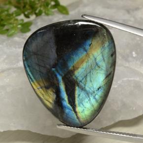18.60캐럿 천연 멀티컬러 스펙트롤라이트, 트릴리언, 26.8×23.3 mm, 불투명체