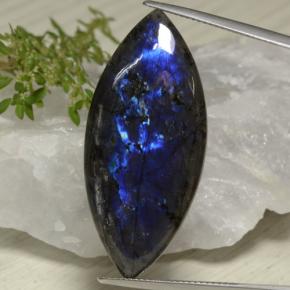 24.60캐럿 천연 멀티컬러 스펙트롤라이트, 마퀴즈, 38.8×17.5 mm, 불투명체