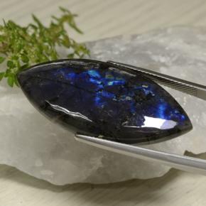 24.60캐럿 천연 멀티컬러 스펙트롤라이트, 마퀴즈, 38.8×17.5 mm, 불투명체