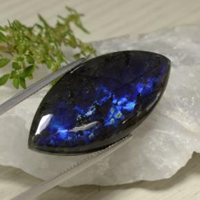 24.60캐럿 천연 멀티컬러 스펙트롤라이트, 마퀴즈, 38.8×17.5 mm, 불투명체