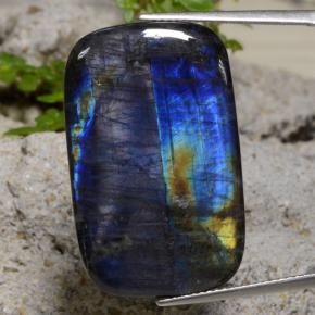22.81캐럿 천연 멀티컬러 스펙트롤라이트, 쿠션 컷, 30.1×18.8 mm, 불투명체