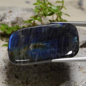 22.81캐럿 천연 멀티컬러 스펙트롤라이트, 쿠션 컷, 30.1×18.8 mm, 불투명체