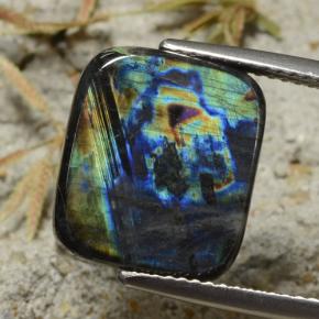 6.03캐럿 천연 다색 스펙트롤라이트, 쿠션 컷, 불투명체