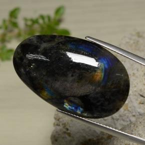 23.02캐럿 천연 멀티컬러 스펙트롤라이트, 멋진 모양, 31.4×19.3 mm, 불투명체