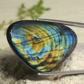 29.30캐럿 천연 멀티컬러 스펙트롤라이트, 트릴리언, 37.7×24.5 mm, 불투명체