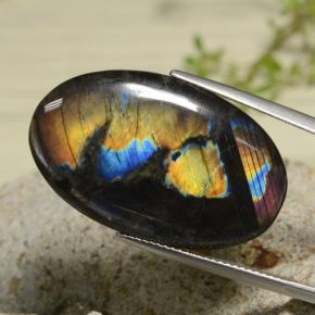 18.04캐럿 천연 멀티컬러 스펙트롤라이트, 타원형 컷, 29.9×18.6 mm, 불투명체