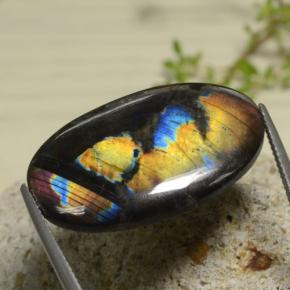 18.04캐럿 천연 멀티컬러 스펙트롤라이트, 타원형 컷, 29.9×18.6 mm, 불투명체