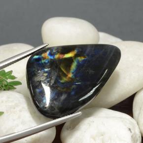 27.00캐럿 천연 멀티컬러 스펙트롤라이트, 멋진 모양, 34.3×22.8 mm, 불투명체