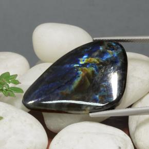 27.00캐럿 천연 멀티컬러 스펙트롤라이트, 멋진 모양, 34.3×22.8 mm, 불투명체
