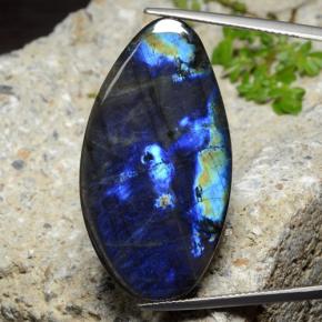 22.43캐럿 천연 멀티컬러 스펙트롤라이트, 멋진 모양, 36.9×19.9 mm, 불투명체