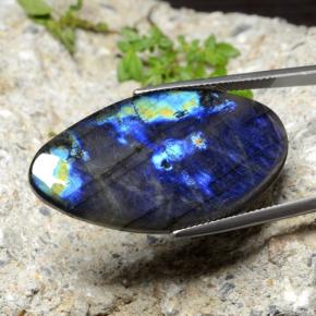 22.43캐럿 천연 멀티컬러 스펙트롤라이트, 멋진 모양, 36.9×19.9 mm, 불투명체