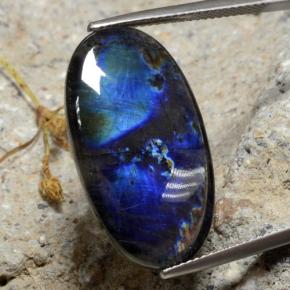 13.26캐럿 천연 멀티컬러 스펙트롤라이트, 타원형 컷, 26.7×14.6 mm, 불투명체