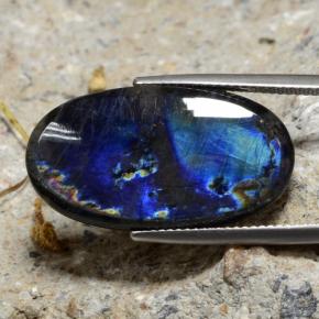 13.26캐럿 천연 멀티컬러 스펙트롤라이트, 타원형 컷, 26.7×14.6 mm, 불투명체