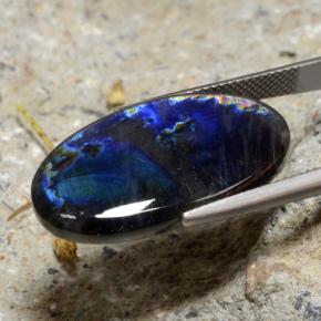 13.26캐럿 천연 멀티컬러 스펙트롤라이트, 타원형 컷, 26.7×14.6 mm, 불투명체