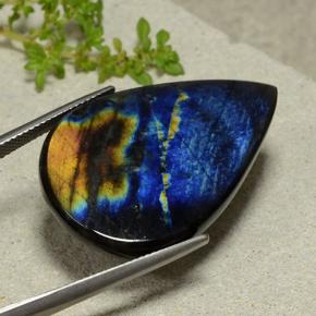 25.36캐럿 천연 다색 스펙트롤라이트, 배 모양, 불투명체