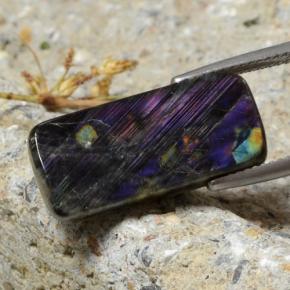 8.96캐럿 천연 멀티컬러 스펙트롤라이트, 쿠션 컷, 22.4×10.2 mm, 불투명체