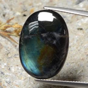 9.95캐럿 천연 멀티컬러 스펙트롤라이트, 타원형 컷, 21.3×15.6 mm, 불투명체