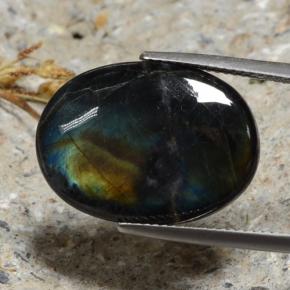 9.95캐럿 천연 멀티컬러 스펙트롤라이트, 타원형 컷, 21.3×15.6 mm, 불투명체