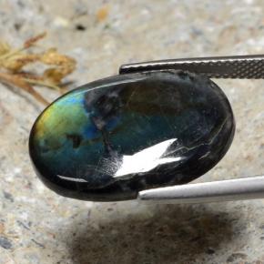 9.95캐럿 천연 멀티컬러 스펙트롤라이트, 타원형 컷, 21.3×15.6 mm, 불투명체