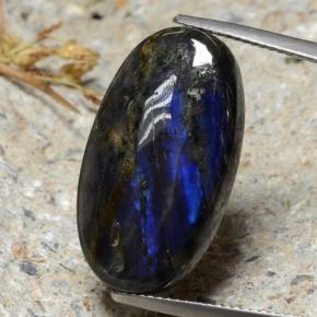 14.49캐럿 천연 멀티컬러 스펙트롤라이트, 타원형 컷, 23.9×13.7 mm, 불투명체