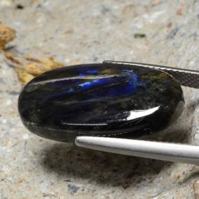 14.49캐럿 천연 멀티컬러 스펙트롤라이트, 타원형 컷, 23.9×13.7 mm, 불투명체