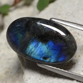 3.27캐럿 천연 멀티컬러 스펙트롤라이트, 타원형 컷, 15.8×9.4 mm, 불투명체
