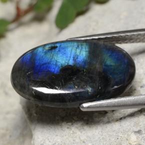 3.27캐럿 천연 멀티컬러 스펙트롤라이트, 타원형 컷, 15.8×9.4 mm, 불투명체