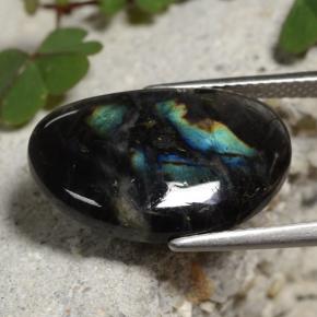 6.55캐럿 천연 멀티컬러 스펙트롤라이트, 멋진 모양, 19×12.5 mm, 불투명체