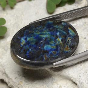 13.11캐럿 천연 다색 스펙트롤라이트, 타원형 컷, 불투명체