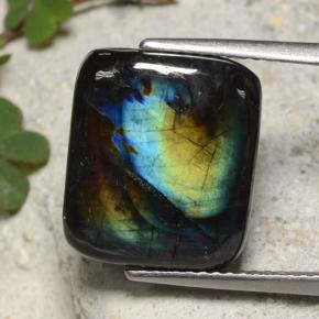 6.88캐럿 천연 멀티컬러 스펙트롤라이트, 쿠션 컷, 13.9×12 mm, 불투명체