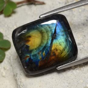 6.88캐럿 천연 멀티컬러 스펙트롤라이트, 쿠션 컷, 13.9×12 mm, 불투명체