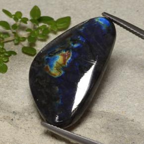 14.20캐럿 천연 멀티컬러 스펙트롤라이트, 멋진 모양, 26.9×16.4 mm, 불투명체