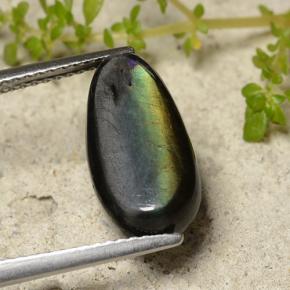 4.09캐럿 천연 멀티컬러 스펙트롤라이트, 배 모양, 14.8×7.7 mm, 불투명체