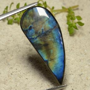 6.14캐럿 천연 멀티컬러 스펙트롤라이트, 멋진 모양, 26.1×10.8 mm, 불투명체