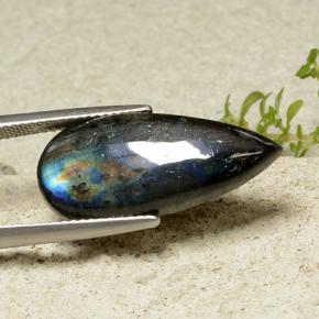 7.85캐럿 천연 멀티컬러 스펙트롤라이트, 배 모양, 24.1×10.8 mm, 불투명체
