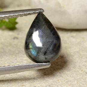 1.52캐럿 천연 다색 스펙트롤라이트, 배 모양, 불투명체