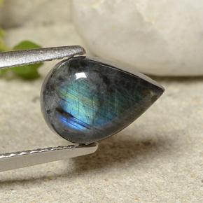 1.52캐럿 천연 다색 스펙트롤라이트, 배 모양, 불투명체