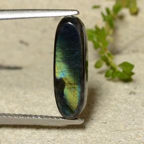 2.54캐럿 천연 멀티컬러 스펙트롤라이트, 타원형 컷, 15.8×5.2 mm, 불투명체