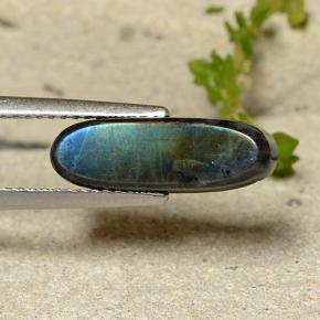 2.54캐럿 천연 멀티컬러 스펙트롤라이트, 타원형 컷, 15.8×5.2 mm, 불투명체