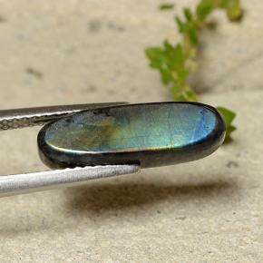 2.54캐럿 천연 멀티컬러 스펙트롤라이트, 타원형 컷, 15.8×5.2 mm, 불투명체