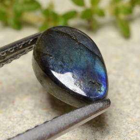 0.81캐럿 천연 멀티컬러 스펙트롤라이트, 배 모양, 8.1×5.4 mm, 불투명체
