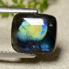 2.25캐럿 천연 멀티컬러 스펙트롤라이트, 쿠션 컷, 9.7×8.5 mm, 불투명체