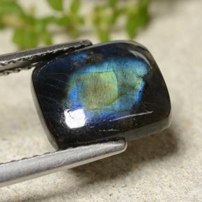 2.25캐럿 천연 멀티컬러 스펙트롤라이트, 쿠션 컷, 9.7×8.5 mm, 불투명체