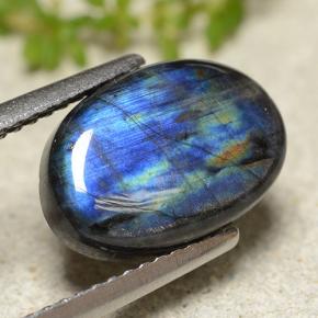 2.95캐럿 천연 다색 스펙트롤라이트, 타원형 컷, 불투명체