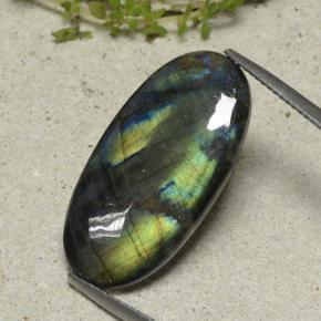 9.84캐럿 천연 멀티컬러 스펙트롤라이트, 타원형 컷, 26.1×13.3 mm, 불투명체