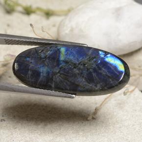 9.29캐럿 천연 멀티컬러 스펙트롤라이트, 타원형 컷, 26.9×11.9 mm, 불투명체
