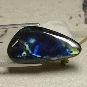 19.66캐럿 천연 멀티컬러 스펙트롤라이트, 멋진 모양, 33.3×16.7 mm, 불투명체