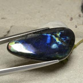 19.66캐럿 천연 멀티컬러 스펙트롤라이트, 멋진 모양, 33.3×16.7 mm, 불투명체