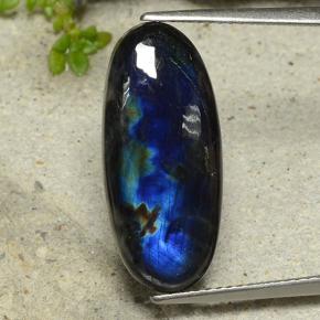 6.05캐럿 천연 멀티컬러 스펙트롤라이트, 타원형 컷, 21.6×9.6 mm, 불투명체